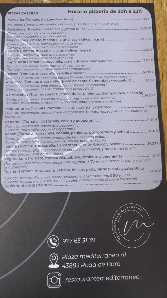 Valoración y opiniones de comida y bebida en Roda de Berà, RESTAURANT MEDITERRANEO, RESTAURANT MEDITERRANEO