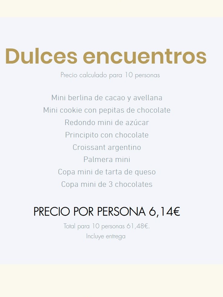 Carta de Cafeterías en Pamplona, Horno Artesano, Dulces artesanos