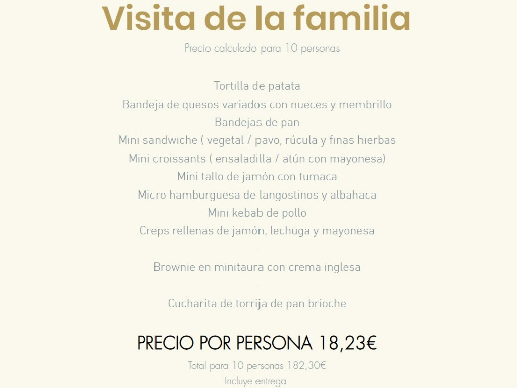 Carta de Cafeterías en Pamplona, Horno Artesano, Visita la familia