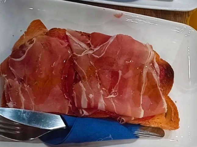 Carta de Cafeterías en Zaragoza, Mi marrano, Tostada de jamón con tomate