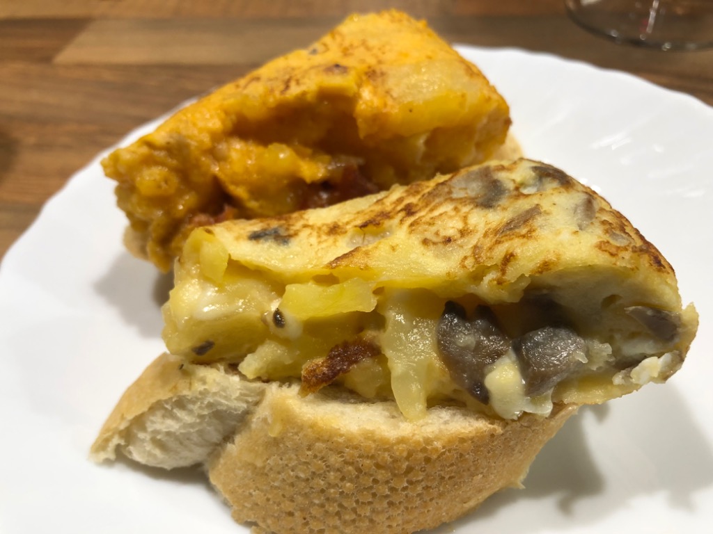 Menu of Beer Halls in Benidorm, Tortilleria de Benidorm, Tortilla de champiñones
