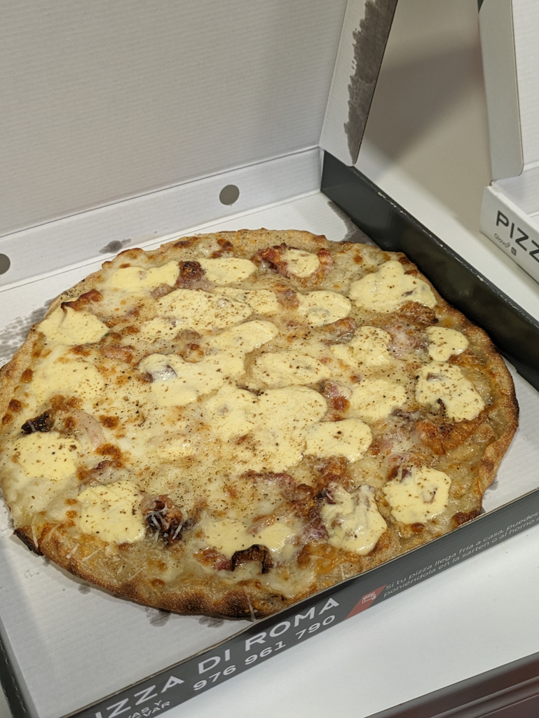 Carta de Pizzerías en Zaragoza, 22.2º Gradi, Carbonara ibérica trufatta