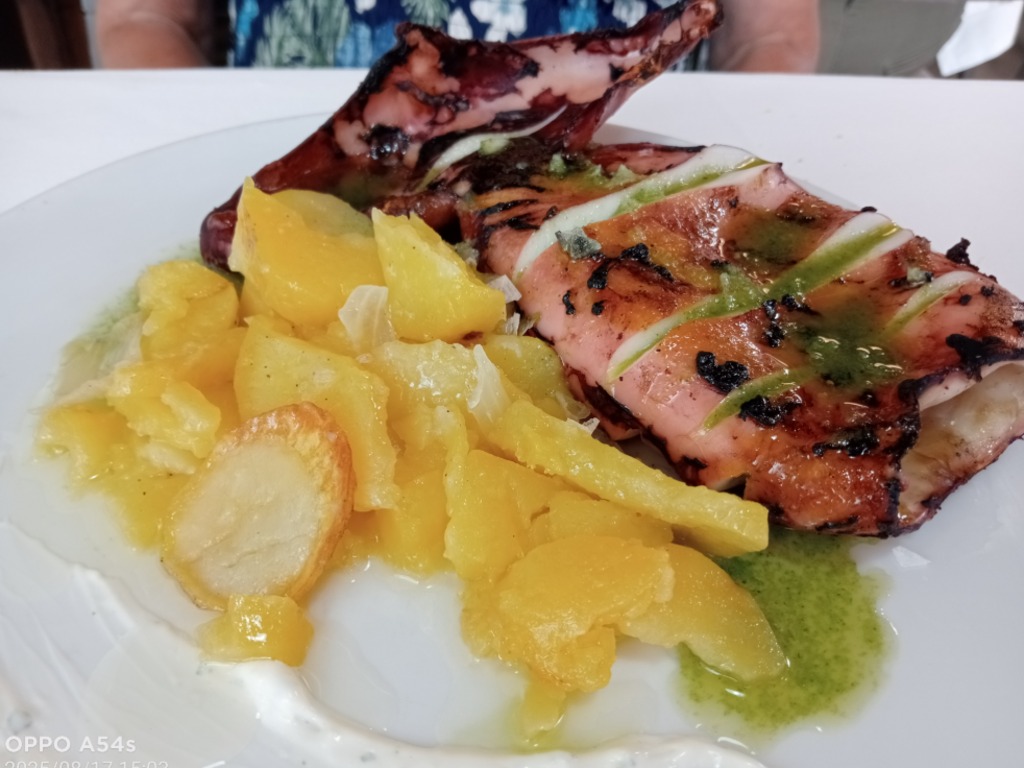 Carta de Restaurantes en Alcanadre, Las Brasas de Baco Restaurante Bar, Calamar rojo a la brasa con ajillo