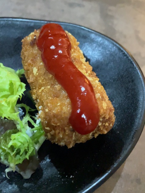 Carta de Restaurantes en Algezares, Las Cenas del Hidalgo, Croqueta de txuleta con confitura de pimientos
