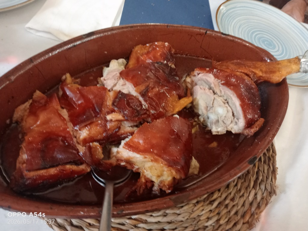 Valoración y opiniones de comida y bebida en Añézcar, Txikottxikot Bar restaurante, Gorrín asado en horno de leña D.O Segovia