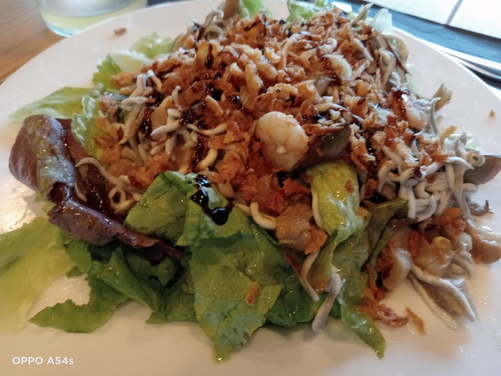 Carta de Restaurantes en Aróstegui, Camping IZARPE, Ensalada de setas, gulas y gambas