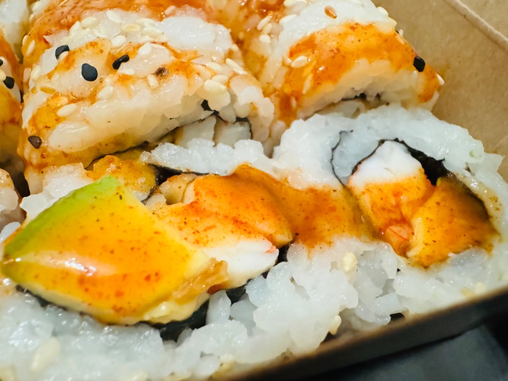 Menu of Restaurants in Barcelona, Asian Noodles & Sushi - Nou Rambla, California Spicy Gamba (8p)