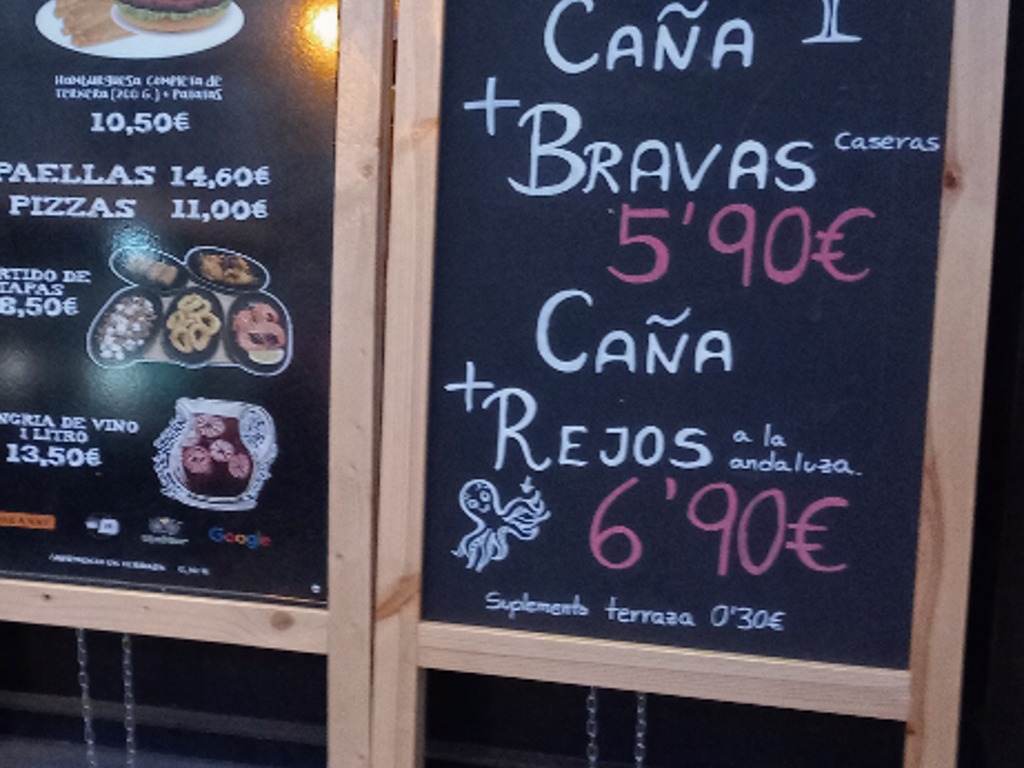 Menu of Restaurants in Barcelona, Bar Restaurante 3sols, Rejos o patas de calamar