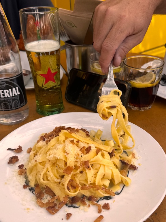 Valoración y opiniones de comida y bebida en Barcelona, Corso Iluzione, Fettuccine Carbonara