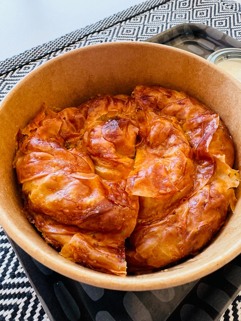 Menu of Restaurants in Barcelona, Dionisos Born, Spanakopita