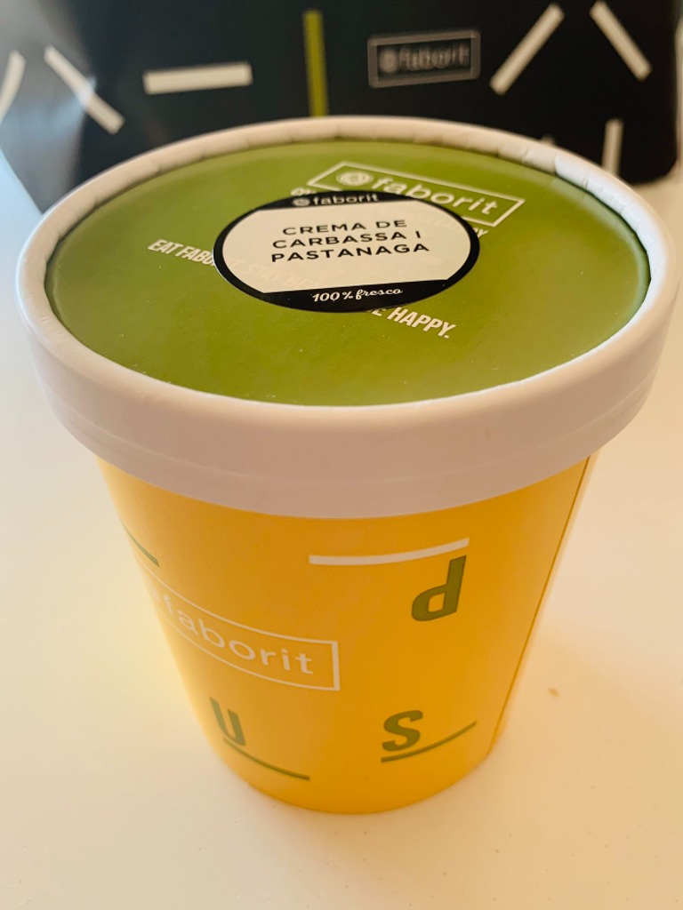 Carta de Restaurantes en Barcelona, Faborit L´illa Diagonal, Crema de calabaza y zanahoria