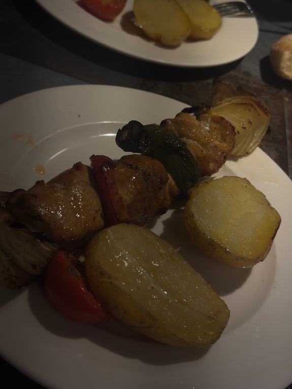 Carta de Restaurantes en Barcelona, Florida Grill, Brocheta de pollo con verduras