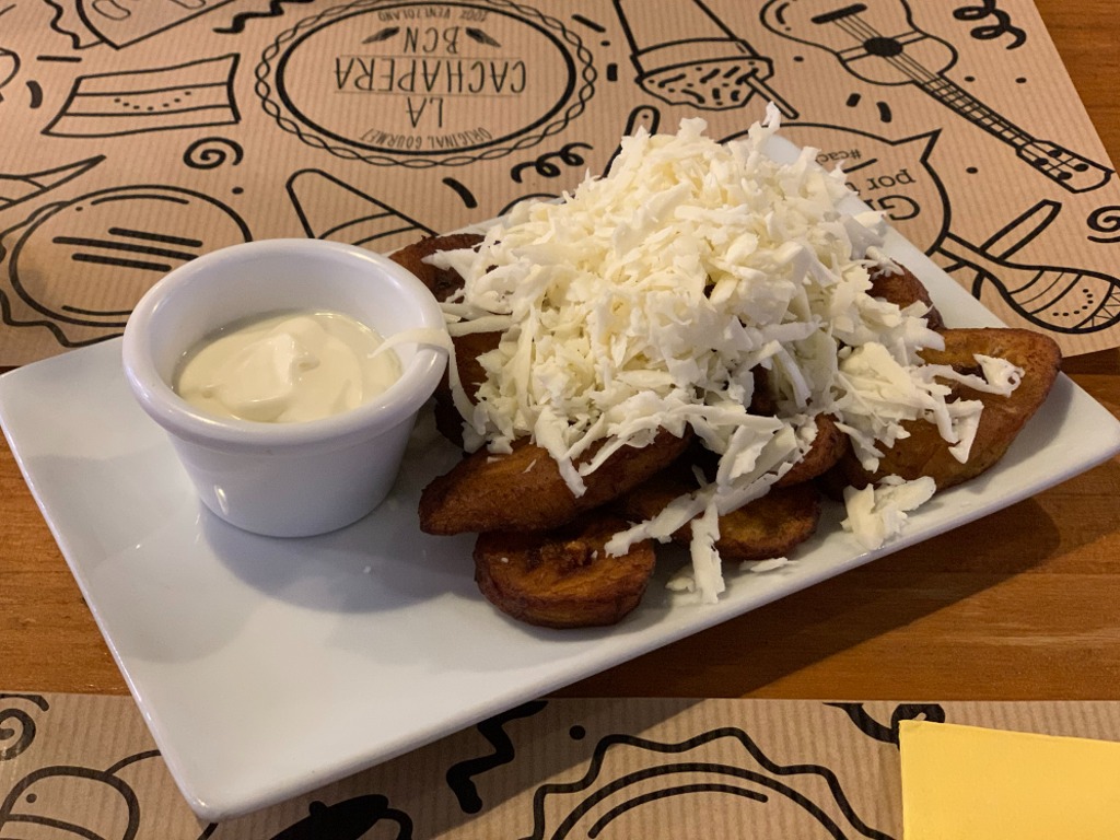 Carta de Restaurantes en Barcelona, La Cachapera, Tajadas con queso