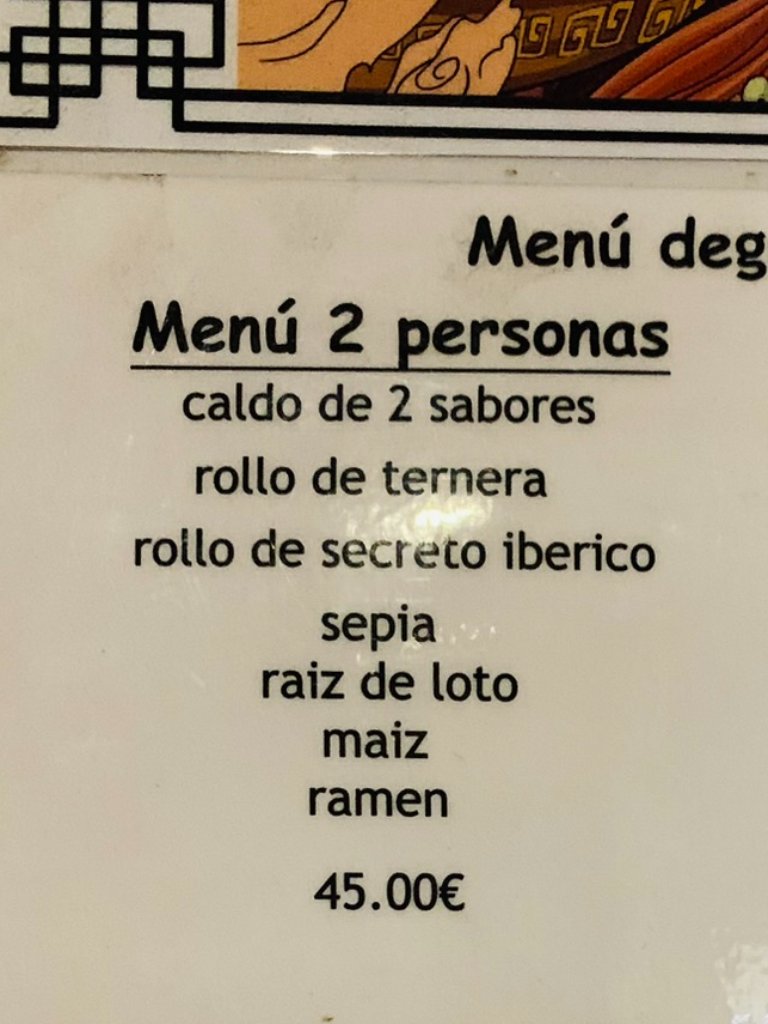 Carta de Restaurantes en Barcelona, Spicy Soul Hot Pot, Menú degustación 2 personas