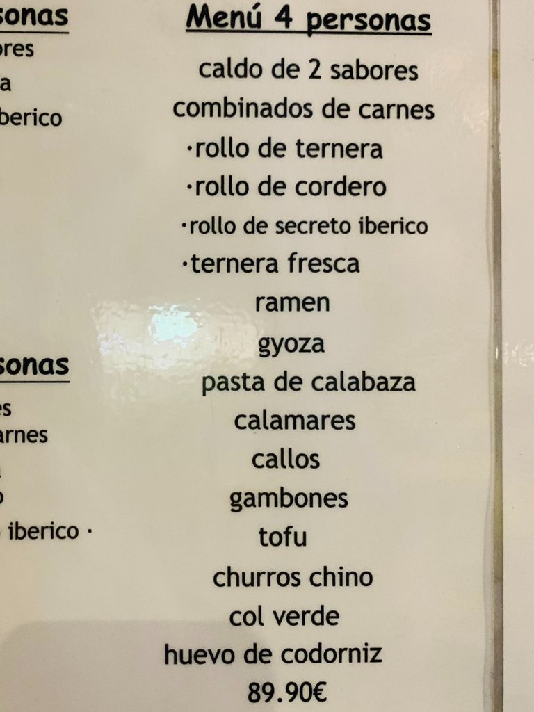 Carta de Restaurantes en Barcelona, Spicy Soul Hot Pot, Menú degustación 4 personas