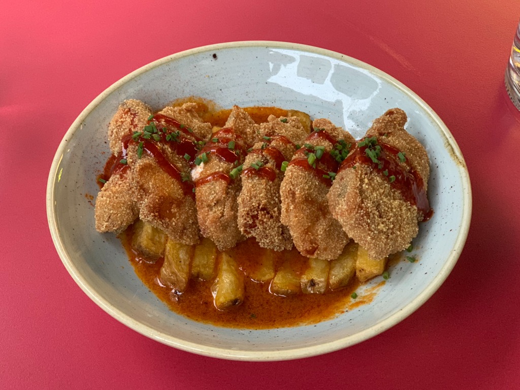 Carta de Restaurantes en Barcelona, The fish & chips shop Gluten Free, Bravas de pulpo rebozadas con panco