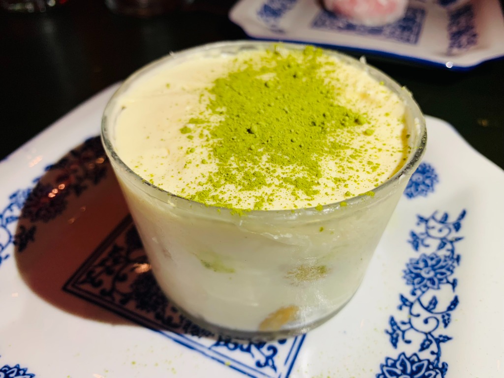 Carta de Restaurantes en Barcelona, Xino Mandarino, Tiramisú de té macha