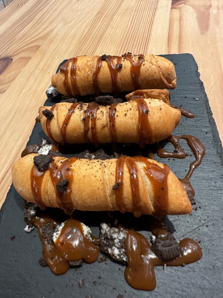 Menu of Restaurants in Blanes, Paradise Hamburgueseria Blanes, Tekeños de Nutella, oreo y dulce de leche 3 Unidades