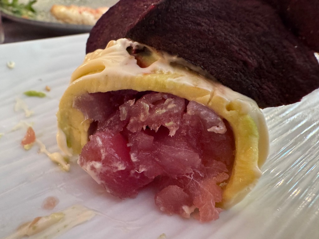 Menu of Restaurants in Cabrera de Mar, red red win restaurante, Carpaccio de presa Ibérica