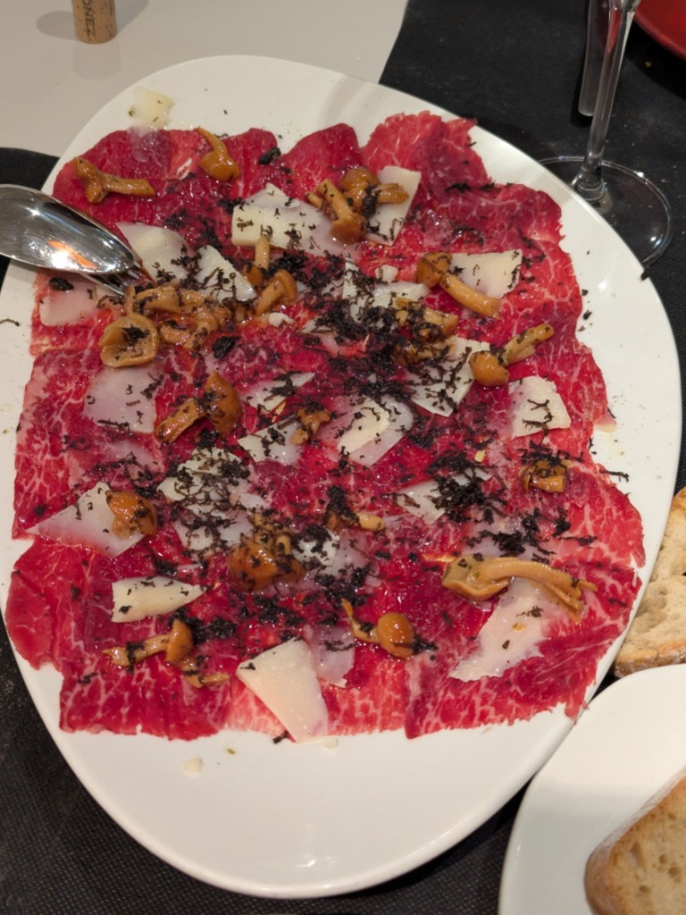 Recomendación gastronómica de Castellon de la Plana: Carpaccio de buey