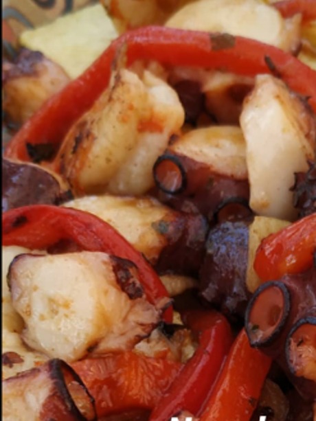 Carta de Restaurantes en Coruña, Bar Caprice, Pulpo con gambones
