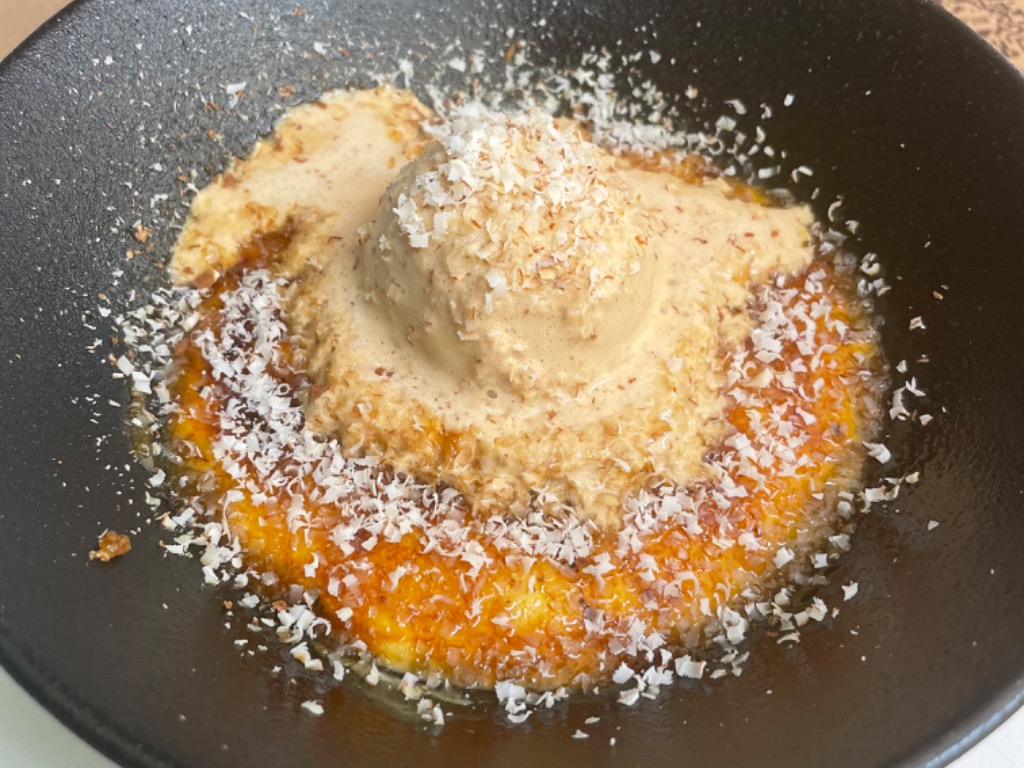 Carta de Restaurantes en Denia, Restaurante Pont Sec, Crema quemada de turrón y almendra