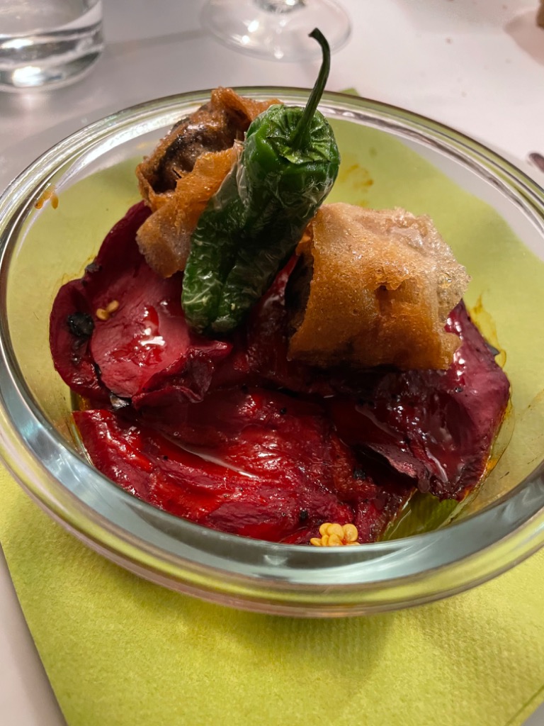 Carta de Restaurantes en Donamaria, Donamariako Benta Restaurante, Pimientos del piquillo asados con crujiente