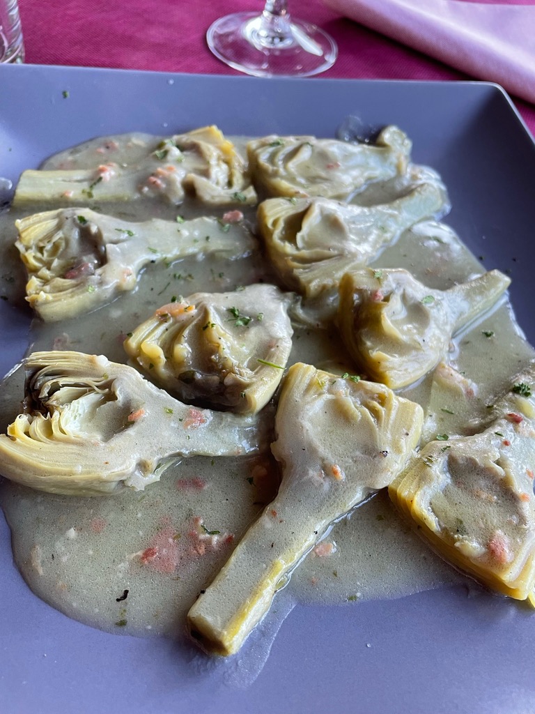 Carta de Restaurantes en Donamaria, Donamariko Herriko Ostatua, Alcachofas con jamon