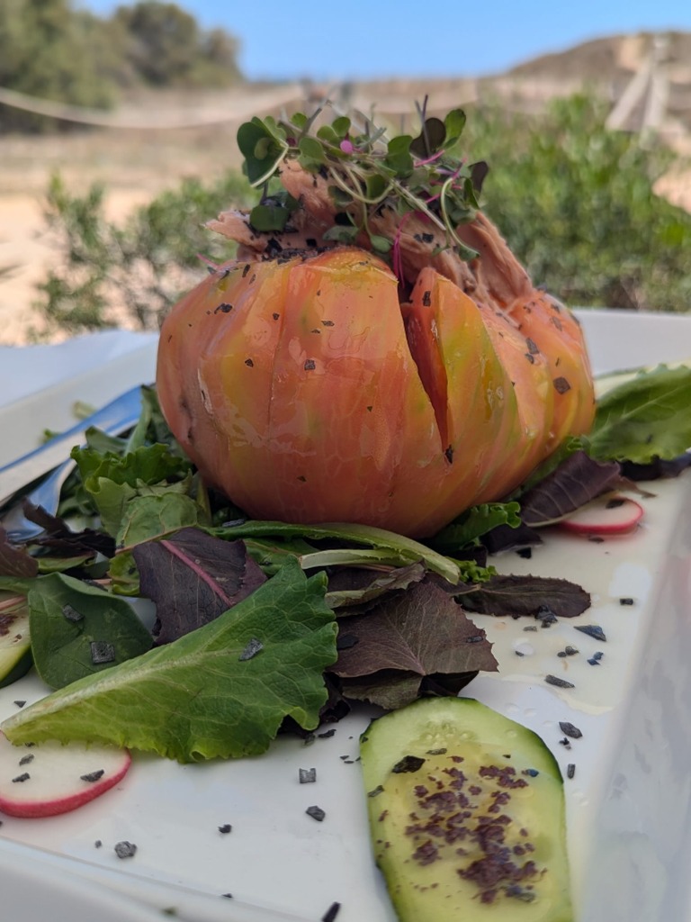 Carta de Restaurantes en El Saler, Mikkonos Beach Club, Tomate valenciano