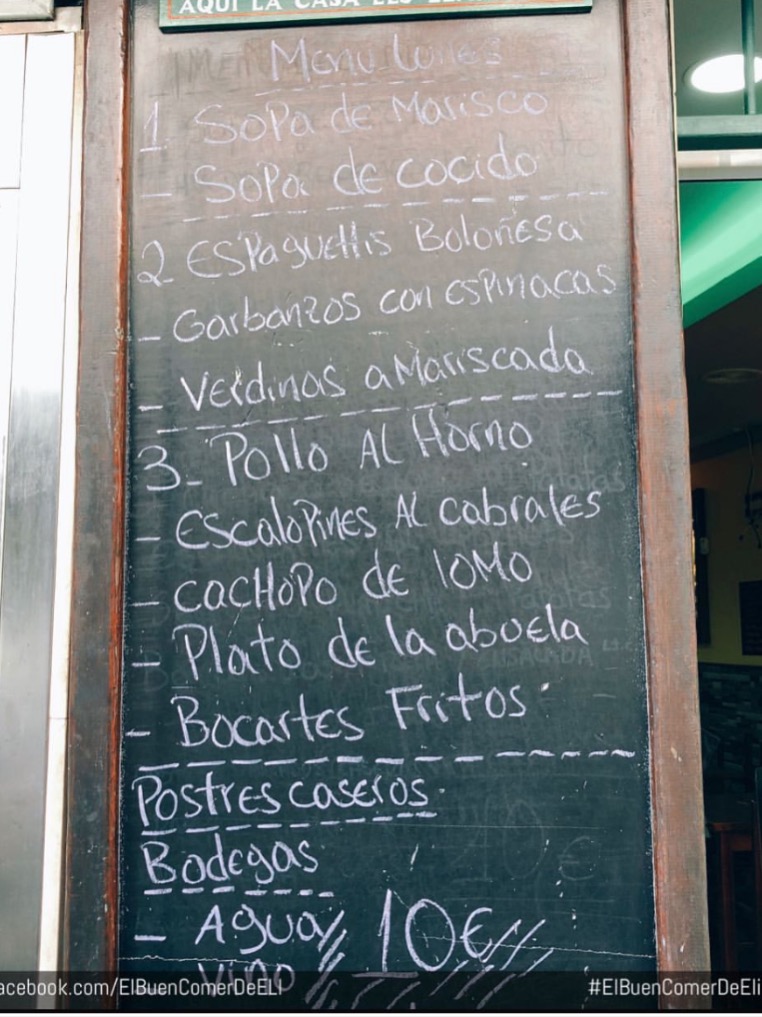 Carta de Restaurantes en Gijón, Sidrería Boal, Menu diario