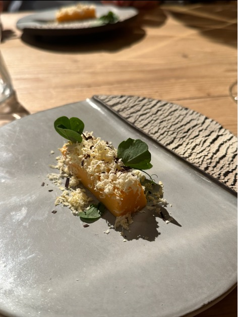 Carta de Restaurantes en Girona, Terram Restaurant, Mousse de calabaza con un toque a castaña (entrante)