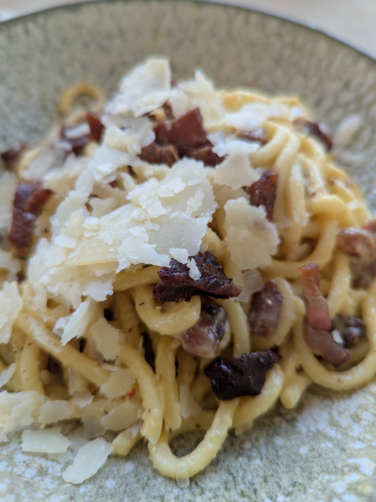 Menu of Restaurants in La Pobla Llarga, Babalù, Spaghetti rústico alla carbonara