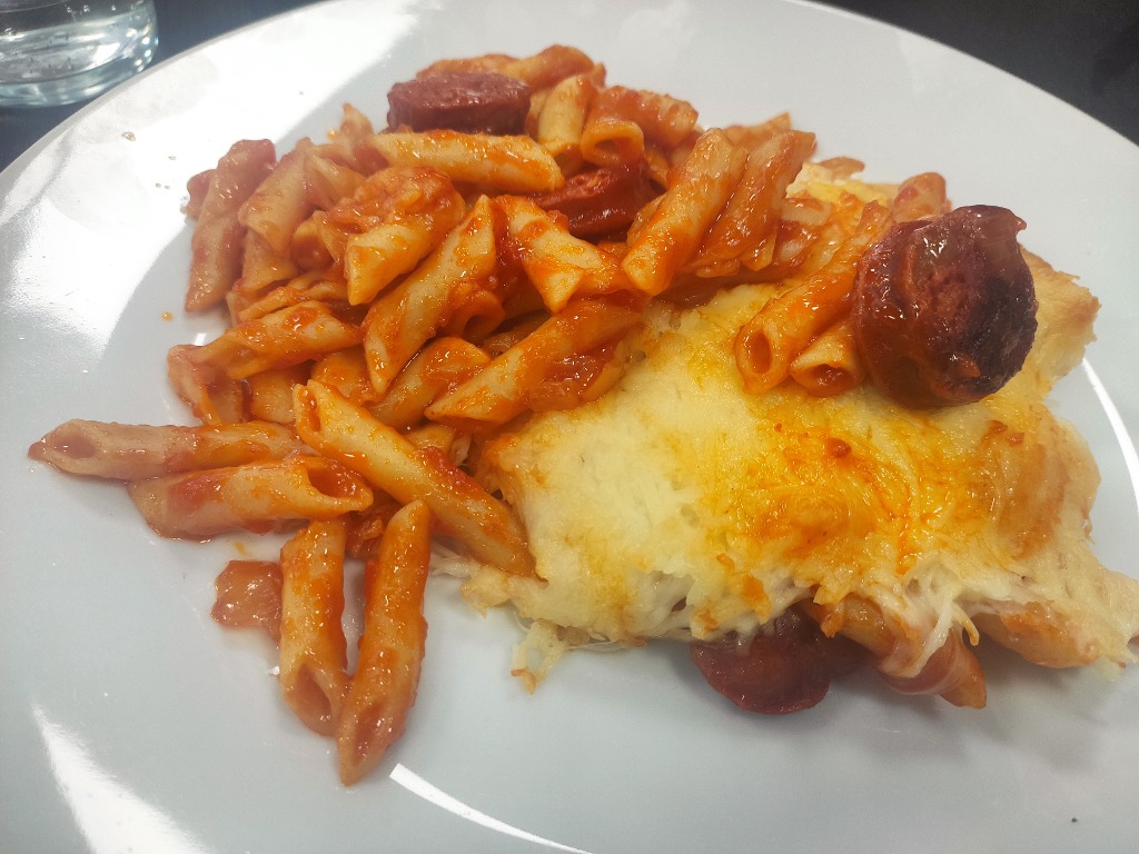 Menu of Restaurants in Madrid, El Rincón De Paula II, Macarrones con chorizo (menú del día)