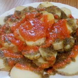 Carta de Restaurantes en Madrid, La Alpargata - Taberna Vegana, Papas con mojo