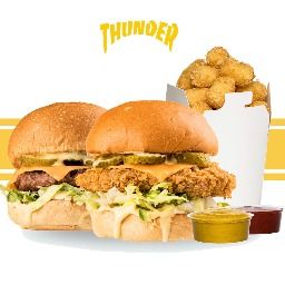 Menu of Restaurants in Madrid, THUNDER Vegan Food, Iconic combo! 🍔