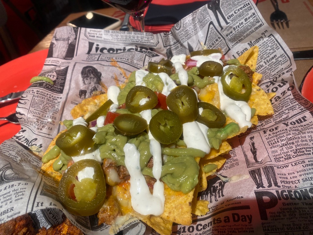 Carta de Restaurantes en Málaga, La Fábrica, Nachos con guacamole