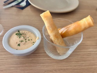 Menu of Restaurants in Málaga, Óleo Restaurante, Cocina Mediterránea Sushi Bar, Rollitos de langostino