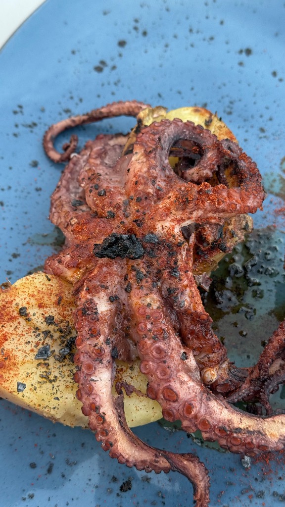 Valoración y opiniones de comida y bebida en Orpesa, Tela Marinera, Pulpo a la brasa con patata