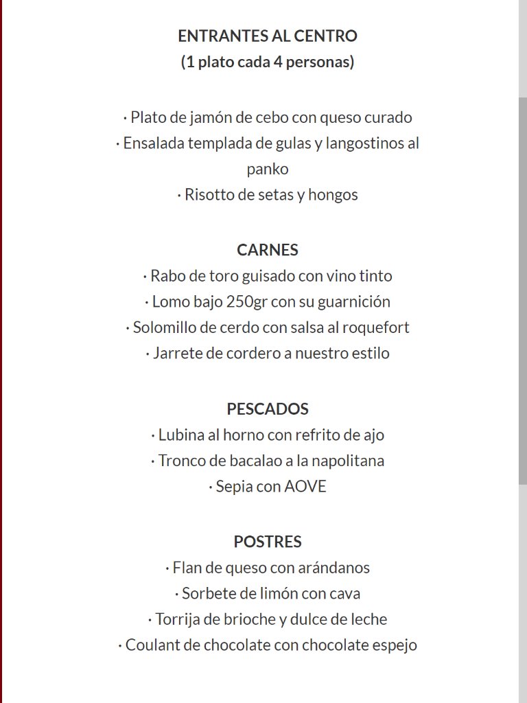 Carta de Restaurantes en Pamplona, Asador Horno de Aralar, Menú Navidad