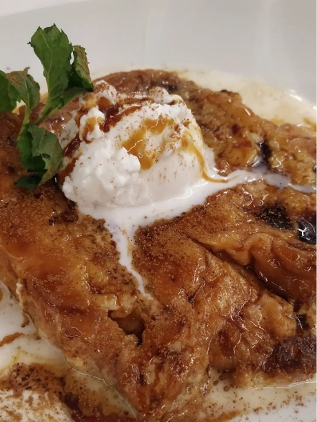 Menu of Restaurants in Pamplona, Asador Irache, Torrija caramelizada sobre leche de canela