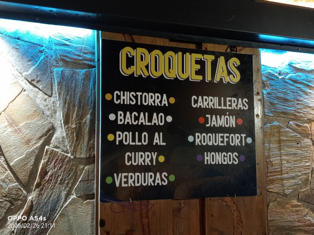 Carta de Restaurantes en Pamplona, Bar San Gregorio, Croquetas varias