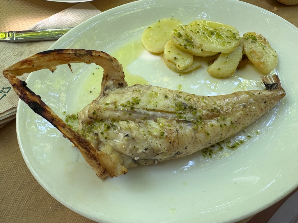 Valoración y opiniones de comida y bebida en Pamplona, El Bosquecillo, Rapito a la parrilla con patata panadera