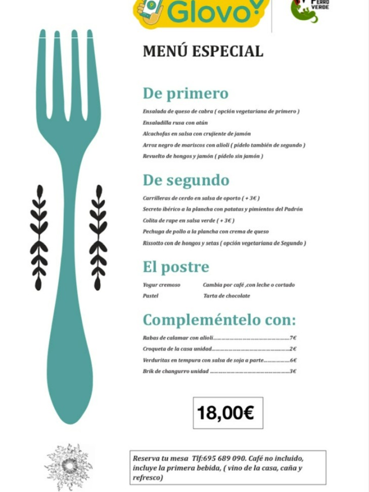 Carta de Restaurantes en Pamplona, El Perro Verde, Menú especial