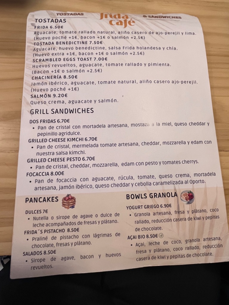 Review and opinions of food and drinks in Pamplona, Frida Café & Bistró, Frida Café & Bistró