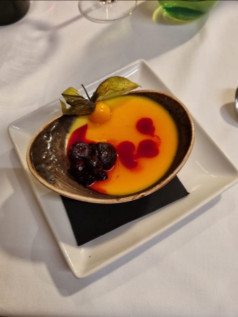 Carta de Restaurantes en Pamplona, Iruñazarra, Cremoso de queso con maracuyá