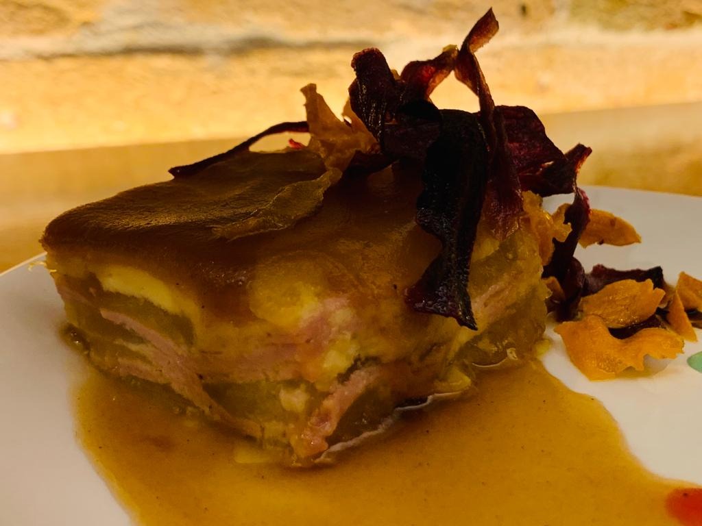 Carta de Restaurantes en Pamplona, Iruñazarra, Milhojas de foie