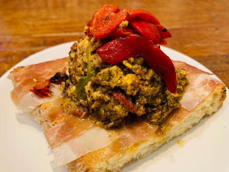 Menu of Restaurants in Pamplona, La Mandarra de La Ramos, Pincho de revuelto de morcilla