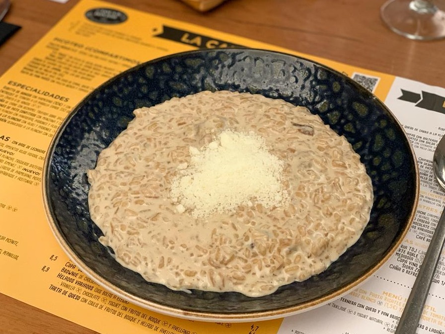 Carta de Restaurantes en Pamplona, La Tasca de Don José, Risotto de hongos con parmesano