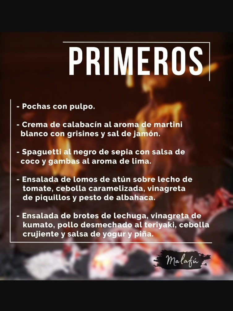 Carta de Restaurantes en Pamplona, Malafú, Menú del día