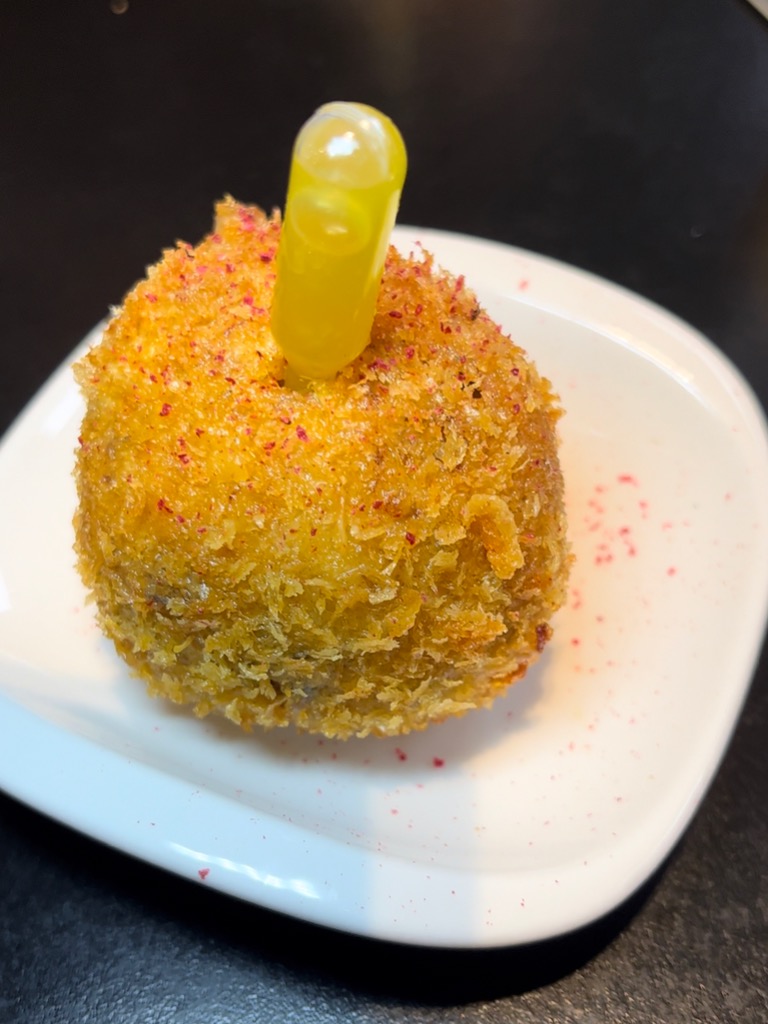 Menu of Restaurants in Pamplona, Manneken Beer, Croqueta de carrilleras a la cerveza